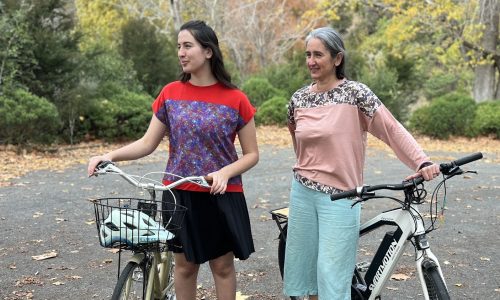Move tee long & short sleeve with bikes. LiveLifeMove clothing. 2 Versatile movement outfit